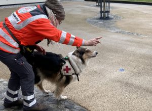 Rettungshund und Sanitäterin