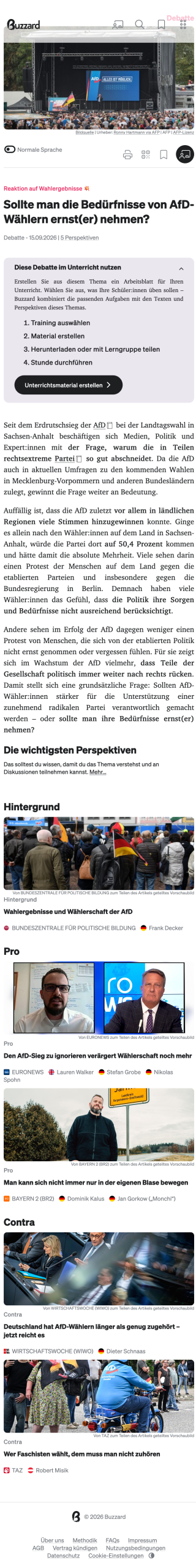 Das Bild zeigt einen Screenshot aus buzzard.org